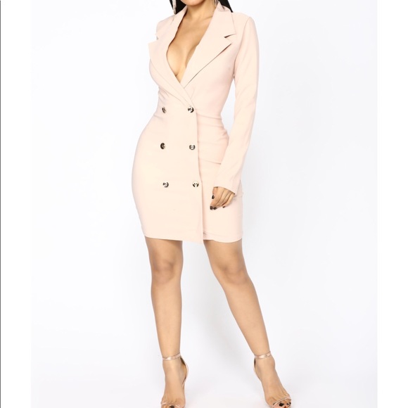fashion nova pink blazer dress